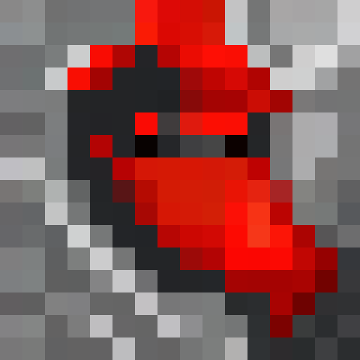 Red car, vibrant red hue, sleek design, shiny finish, pixelated details, 16x16 game icon, close-up view, portrait angle