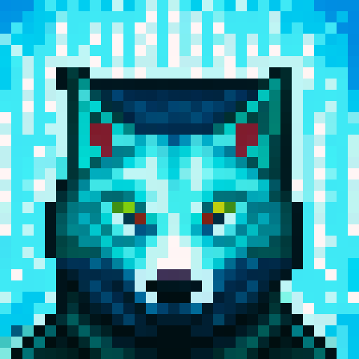 wolf avatar, portrait, glowing eyes