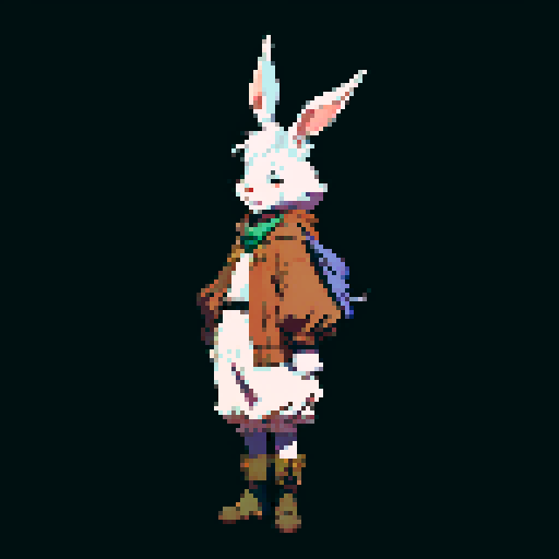 Mysterious and whimsical wererabbit in the style of wizardry