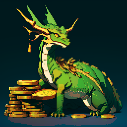dragon, hoard of gold coins, dragon laying on pile of gold coins, dragon lounging, dragon alone, full-body image of dragon