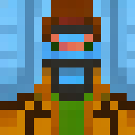 Full body Jemaine from Flight of the Conchords, pixelated in 16x16 game icon style, holding his guitar