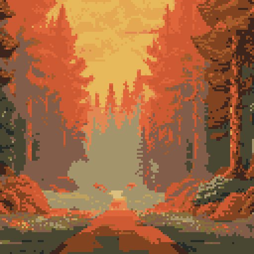 towering redwood forest in autumn golden hour lighting muted tones