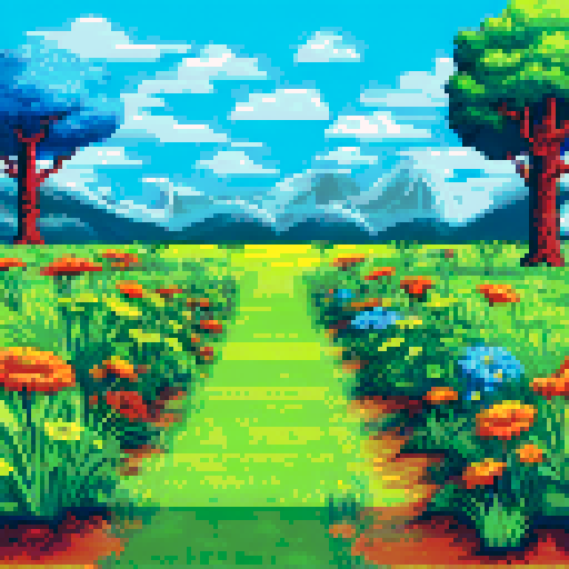 illustration with a meadow, close-up