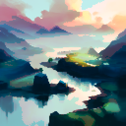 cloudy, golden sunset sky, vibrant hues, textured brushstrokes, dreamlike quality, landscape portrait