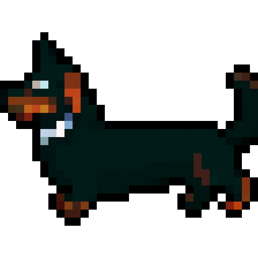 Long Haired Dachshund dog, side on, long, brown