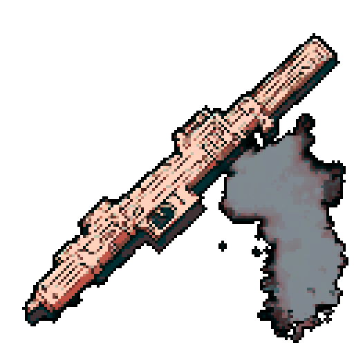 I want a copper structure reminiscent of a mounted weapon of some sort seen from a head on two dimensional perspective. The design should be relatively simple. I also want this object usable as an asset in a videogame, meaning only one object per image, outlined with a strong black stroke, on a solid-color background.