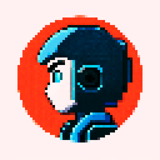 robot, side view, pixel art, 16x16, game icon, with blaster, side view, 8 different movement positions