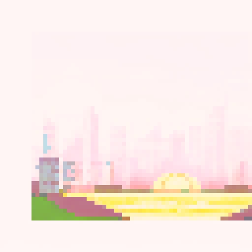 football stadium with sunset color palette