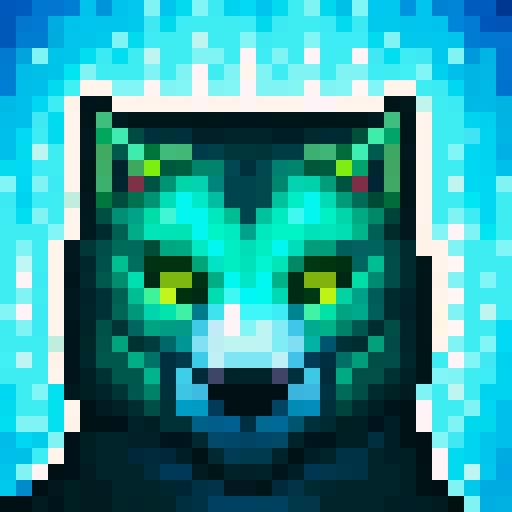 wolf avatar, portrait, glowing eyes