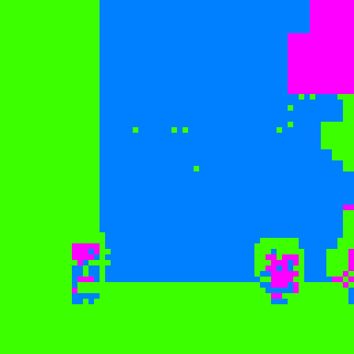 Three friends with contrasting personalities frowning in pixel art style with vibrant sRGB colors