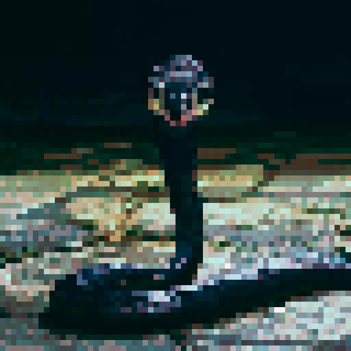 Cobra snake, night time, dark background