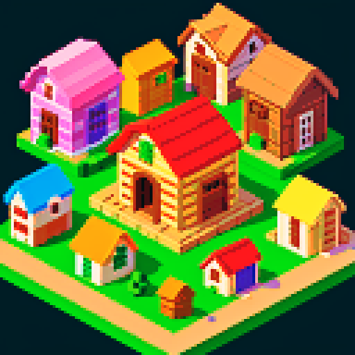 a city made of dog houses