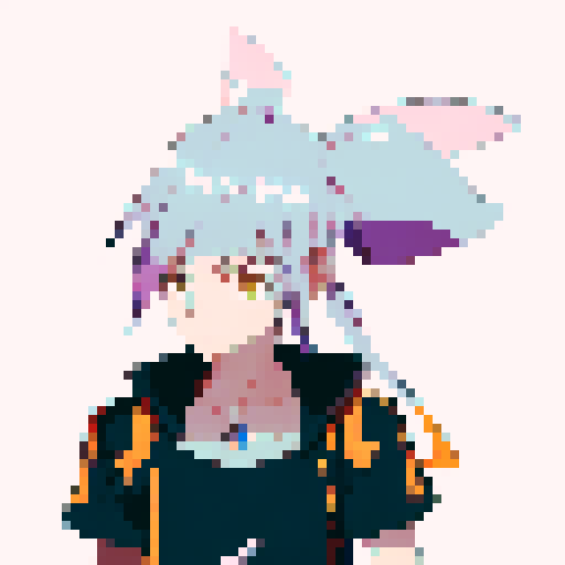 battle portrait of the girl with long white to orange hair with orange eyes. she looks very tired and frustrated, in a dark room