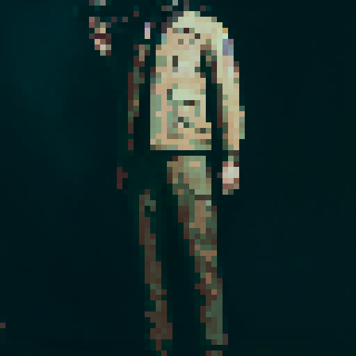 1950s detective wearing suspender and gas-mask 