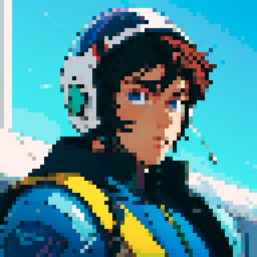 Male Space Pilot with Helmet covering face. Anime style