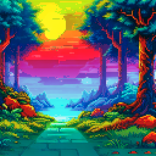 forest, night, bright moon, background