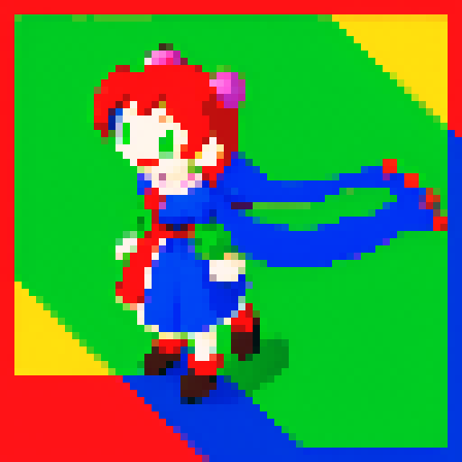 jester, walking, animated, 16 colors, pixel art, sRGB