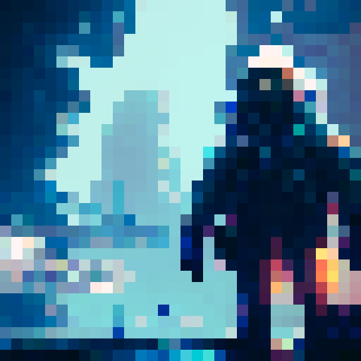 Neon-lit, gritty, and futuristic. 

        A chrome-plated spaceman with glowing circuitry and a laser rifle stands on a desolate, neon-soaked street corner, watching as a hovering drone delivers a message to the palm of his hand.