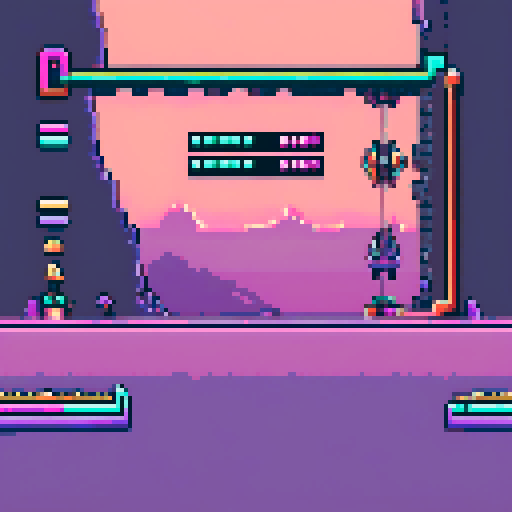 visualize UI elements for Stamina Bar: A visual representation of the player's current stamina level; Stress Bar: Visual indicator of the player's stress level, changing colors or patterns based on intensity; Target Bar: A bar showing the work target progress during gameplay; Timer: A clock or countdown display for time-sensitive tasks or shifts.