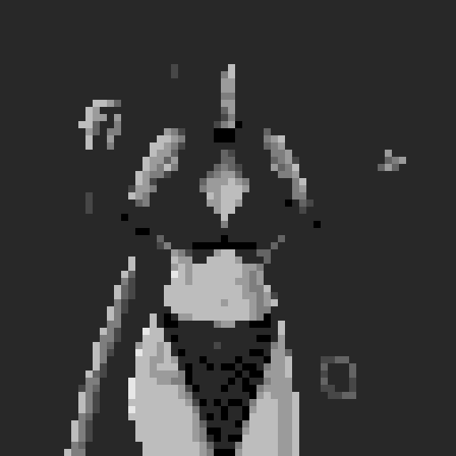 busty succubus, skin tight lace, deep v-neck crop top, intricate druidic staff, pixel art, sRGB