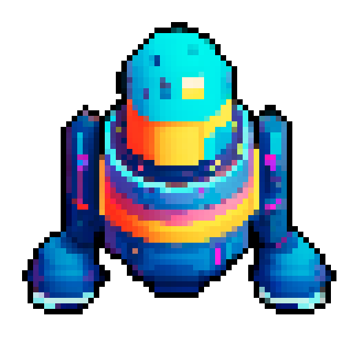 Space station, cute androgyne IA, vibrant colors, retro aesthetics, pixel art, glowing stars, sleek architecture, futuristic elements, adorable space suit, robotic companion, floating in zero gravity, cosmic background, playful expressions, small and delicate features, whimsical spacecrafts, lively energy