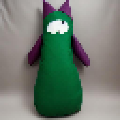 a sack doll that has buttons as eyes and a neat as a mouth.