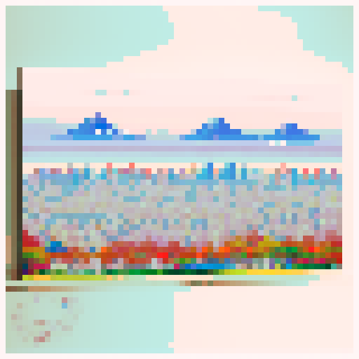 Vibrant, bustling Tokyo skyline at daytime depicted in charming anime style with intricate pixel art details.