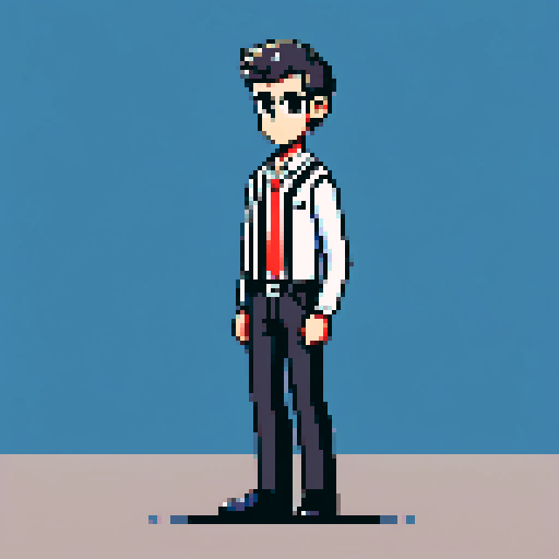 Young, male, HR manager, formal dress, German national, pixel art, sRGB
