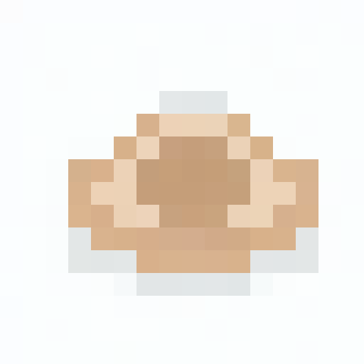 3D small stack of loose tattered papers, light tan center with stained brown edges, transparent pixels around edges, game icon, 16x16, pixel art, close up, portrait