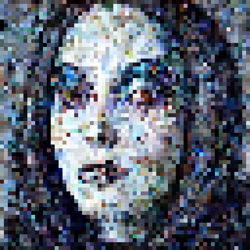 Surrealist portrait of a flamboyant circus performer with a painted face, wearing a top hat and bowtie, surrounded by floating balloons and a circus tent in the background.