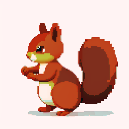 squirrel, fullbody sideview, sprite sheet
