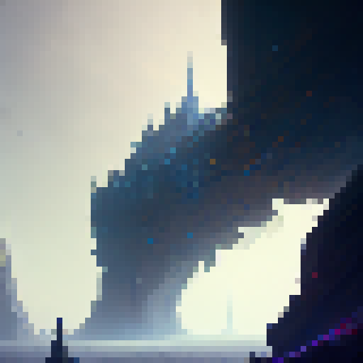 Mystical ruins surrounded by ominous trees, shrouded in a blue mist, with a towering castle in the distance, all depicted in a dark, atmospheric, and highly-detailed fantasy RPG concept art style.