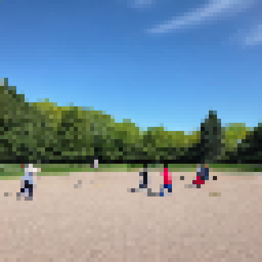 People playing petanque, sunny day, blue sky