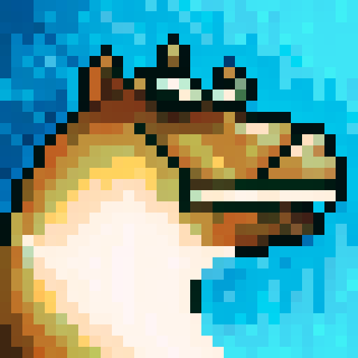 A hippo wearing fancy glasses with a black suit, rendered in 32x32 pixel portrait.