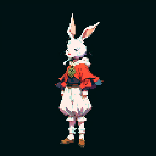 Mysterious and whimsical wererabbit in the style of wizardry