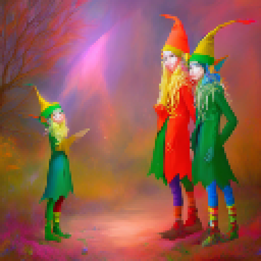 Colorful elves that poses magical powers