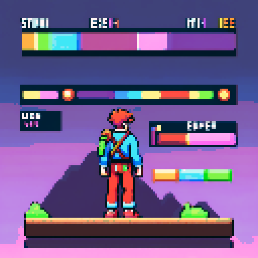 visualize UI elements for Stamina Bar: A visual representation of the player's current stamina level