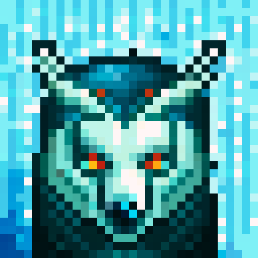 Wolf Avatar, portrait, glowing eyes