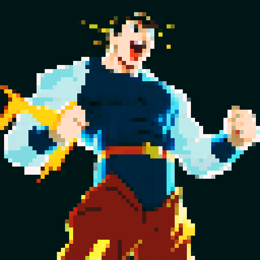 Make him screaming like when powering up 