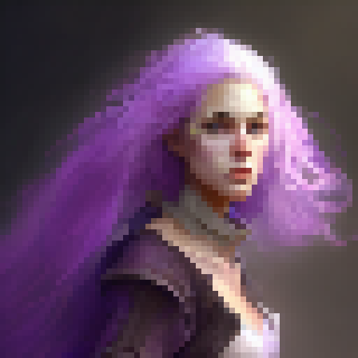 A woman in purple 