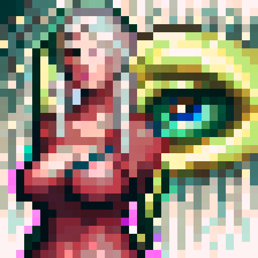 female warrior, vibrant green hair with braids, large sword, fantasy RPG character portrait