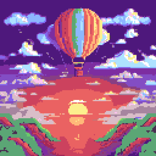 hot air balloon, ocean