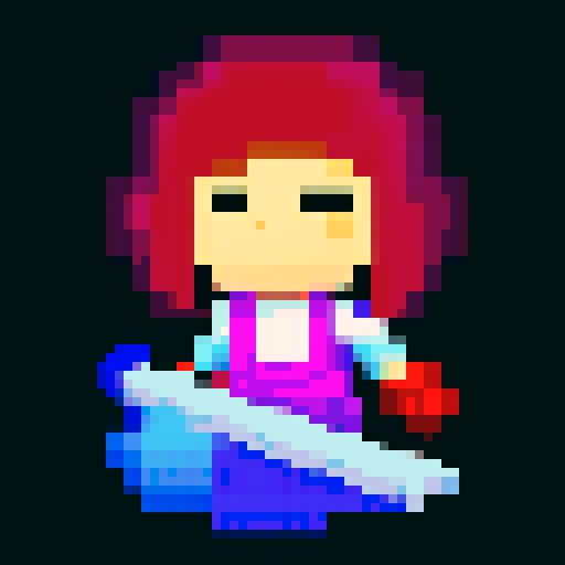 pixelated sword, vibrant colors, retro gaming style