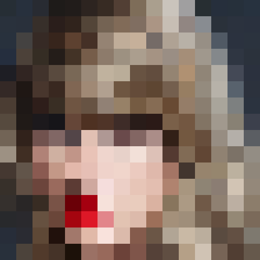 Taylor Swift with ruby red lipstick, close-up, 16x16 pixel art, game icon, portrait