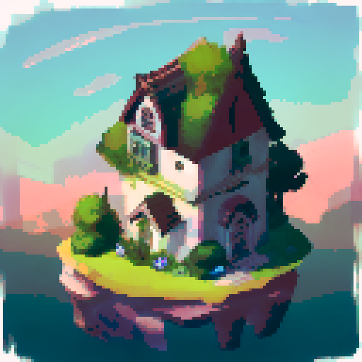 old observatory on the top of the hill, sunset, trees on the sides, dark

