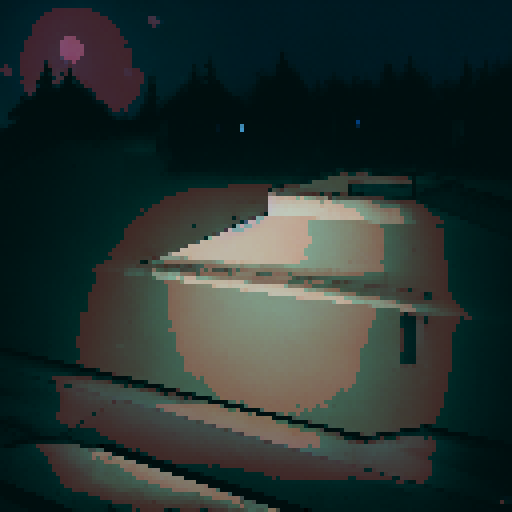 night sky, purple hues, haunted, stars, concrete, brutalist, steel, empty, ghosts