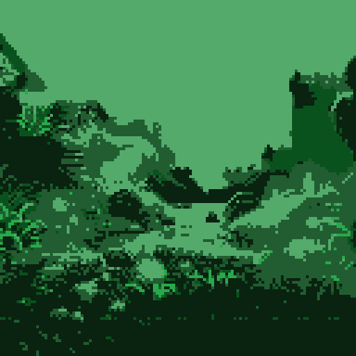 Dark, eerie cave entrance with glowing, mushrooms lining the walls, casting an otherworldly light onto the rugged, moss-covered ground, creating a mysterious and enchanting pixel art background