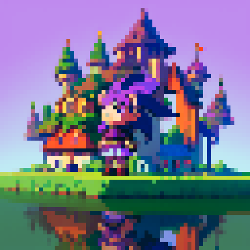 Pixel art, purple hedgehog