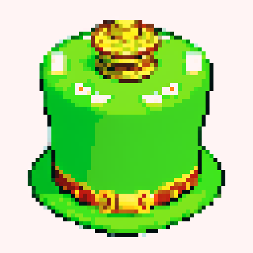 upside down green top hat that is upside down with gold coins inside the upside down top hat with it facing upside down