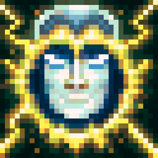Elevate your skills with a close-up portrait of a game icon in 32x32 pixel art style, featuring vibrant sRGB colors and intricate skill art details.